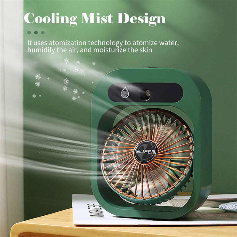 Air Conditioning Fan Desk Misting Fan Air Cooler Cooling USB Rechargeable