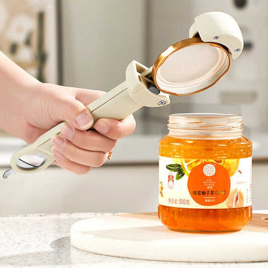 labor-saving stainless steel jar opener, retractable bottle opener
