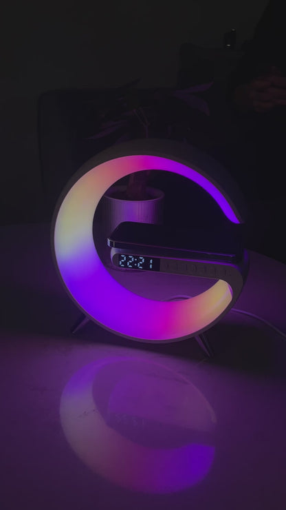 New Intelligent G Shaped LED Lamp Bluetooth Speaker With Wireless Charger